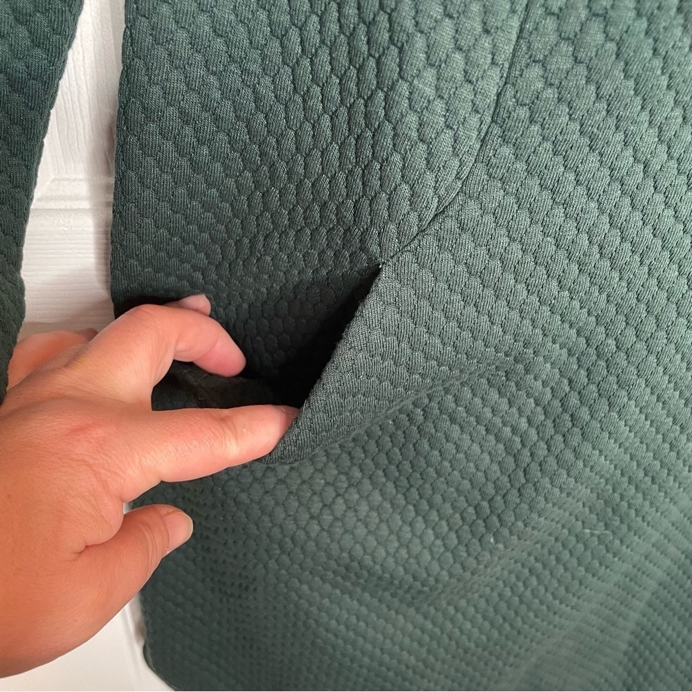 Boden Andrea Jacquard Shift Dress Honeycomb Textured Knit in Forest Green 4R - Picture 8 of 12